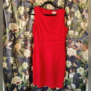 Red Calvin Klein sheath dress sz 12